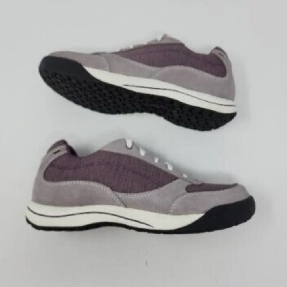 L.L‎ Bean Womens 296445 Lace Up Round Toe Gray Purple Sneakers Shoes Size US 8M.